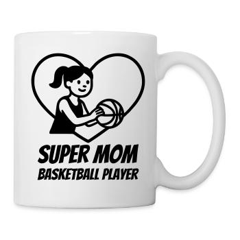 Super Mama Basketballerin – Herz Design - Tasse - Weiß - Rechts