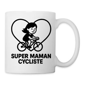 Super Cycling Mom – Cœur vélo cyclisme - Tasse - Weiß - Rechts