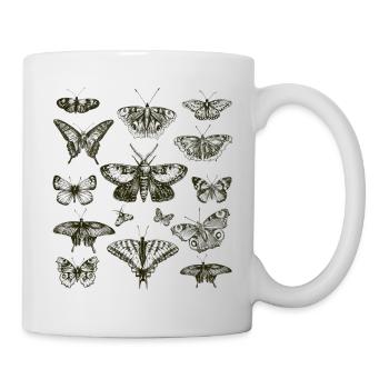 Hand Drawn Butterflies vintage - Mug - white - Right
