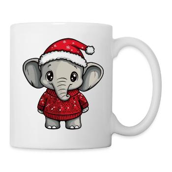 Noël de Noël avec éléphants - Mug blanc - blanc - Droite