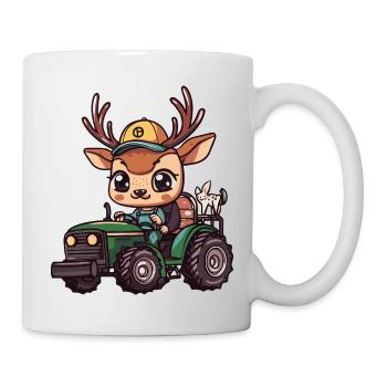 Éleveur de tracteurs à cerfs - Mug blanc - blanc - Droite
