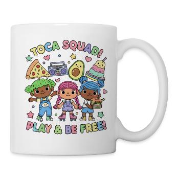 Playful Kids Design with Friends - Play and Be Free - Mug - white - Right