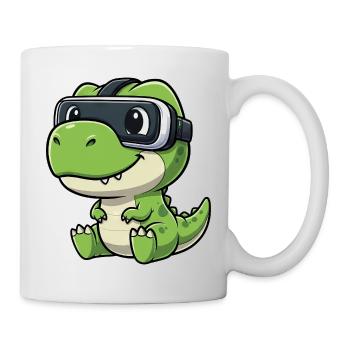 Mignons Dino T-Rex Joueur Cartoon Réalité Virtuelle - Mug blanc - blanc - Droite