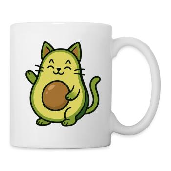 Avocado Katze Sti lustige witzige - Tasse - Weiß - Rechts