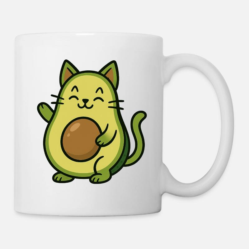Avocado Katze Sti lustige witzige - Tasse - Weiß
