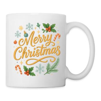 Lettrage de joyeux Noël - Mug blanc - blanc - Droite