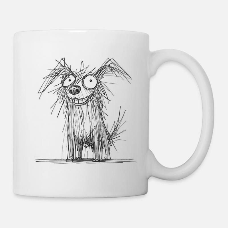 Sketchy Dog - Tasse - Weiß