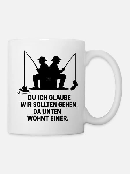 angler witz - Tasse - Weiß