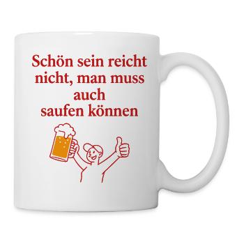 Drinking in style: Beer humor saying - Mug - white - Right