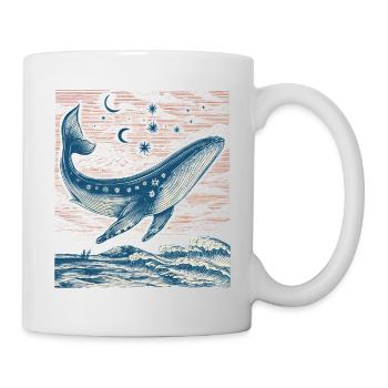 Mystischer Sternenwal über nächtigen Wellen - Tasse - Weiß - Rechts