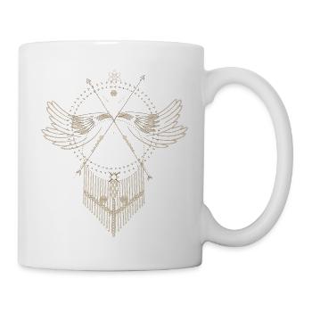 Ornement élégant d’aile aux formes symboliques fines - Mug blanc - blanc - Droite