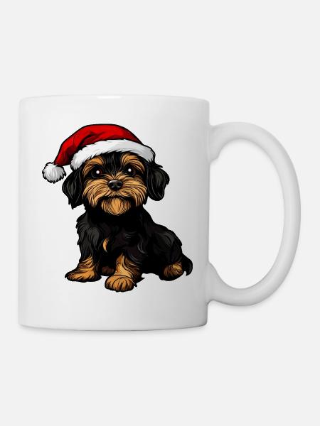 Hund Weihnachtsmann - Tasse - Weiß