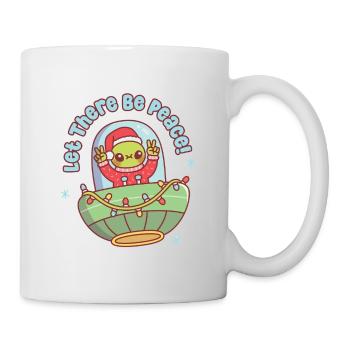 Extraterrestre dans un OVNI Laisse y avoir la paix Noël drôle - Mug blanc - blanc - Droite