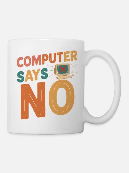 Retro Computer sagt Nein - Tasse - Weiß