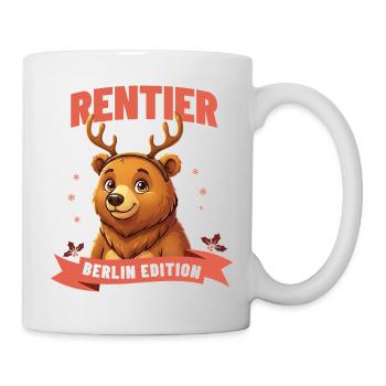 Berliner Bär Weihnachten Rentier - Tasse - Weiß - Rechts