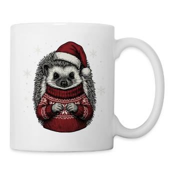 Hérisson Noël Chapeau de Noël Pyjama Funny Christmas - Mug blanc - blanc - Droite