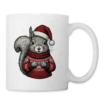 Pyjama au chapeau de Noël Écureuil - Mug blanc - blanc - Droite