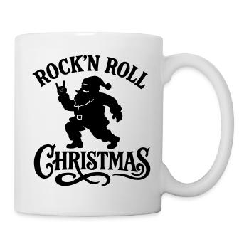 Christmas time Xmas weihnachten rock'n roll Santa  - Tasse - Weiß - Rechts