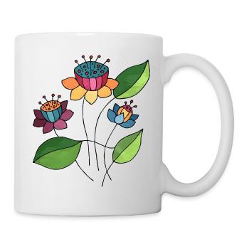 Fleur - Mug blanc - blanc - Droite