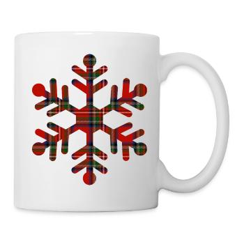 Red Tartan Snowflake - Mug - white - Right