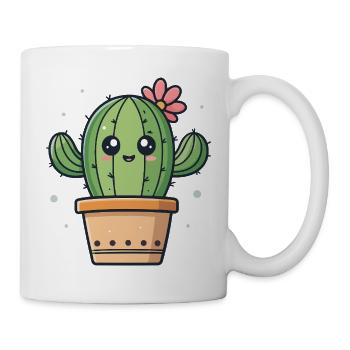 Flowering kawaii cactus in pots - Mug - white - Right