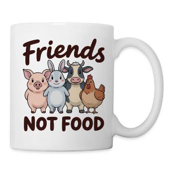 Friends not Food - Cool Veganism Logo - Mug - white - Right