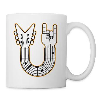 Guitar U Shape Rock Hand - Mug - white - Right