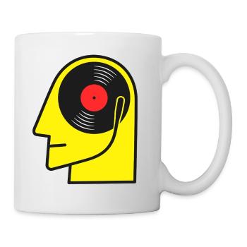 Retro Vinyl Album Head Portrait - Mug - white - Right