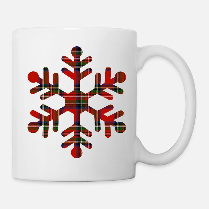 Tartan Snowflake - Mug - white
