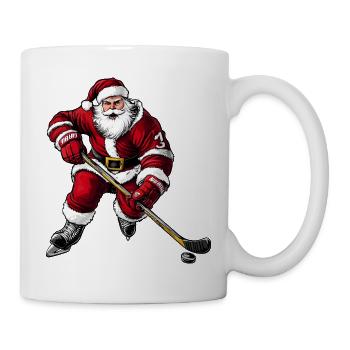 Eishockeyspieler Weihnachtsmann - Mug - white - Right