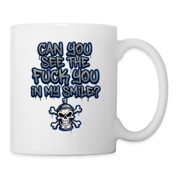 Graffiti Skull Saying Provocative - Mug - white - Right