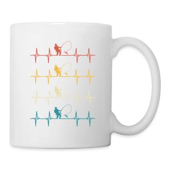 Fischerherzschlag-Angeln - Tasse - Weiß - Rechts