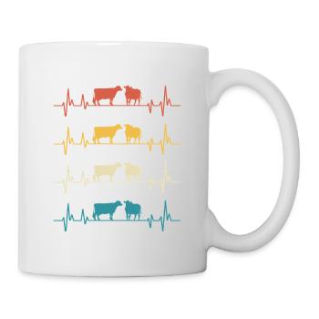 Retro Cows Herzschlag-Kuh-Geschenk - Tasse - Weiß - Rechts