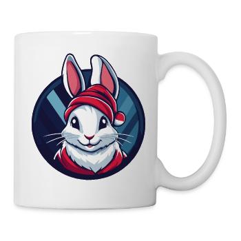 WeihnachtsHase im Winterkreis - Tasse - Weiß - Rechts