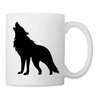 Silhouette de loup - Mug blanc - blanc - Droite
