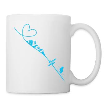 Skieur - Mug blanc - blanc - Droite