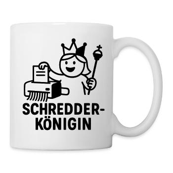 Schredder Königin Büro Lustig Akten Vernichter - Tasse - Weiß - Rechts