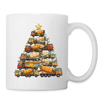 Funny Concrete Mixer Tree Christmas Tree Gift - Mug - white - Right
