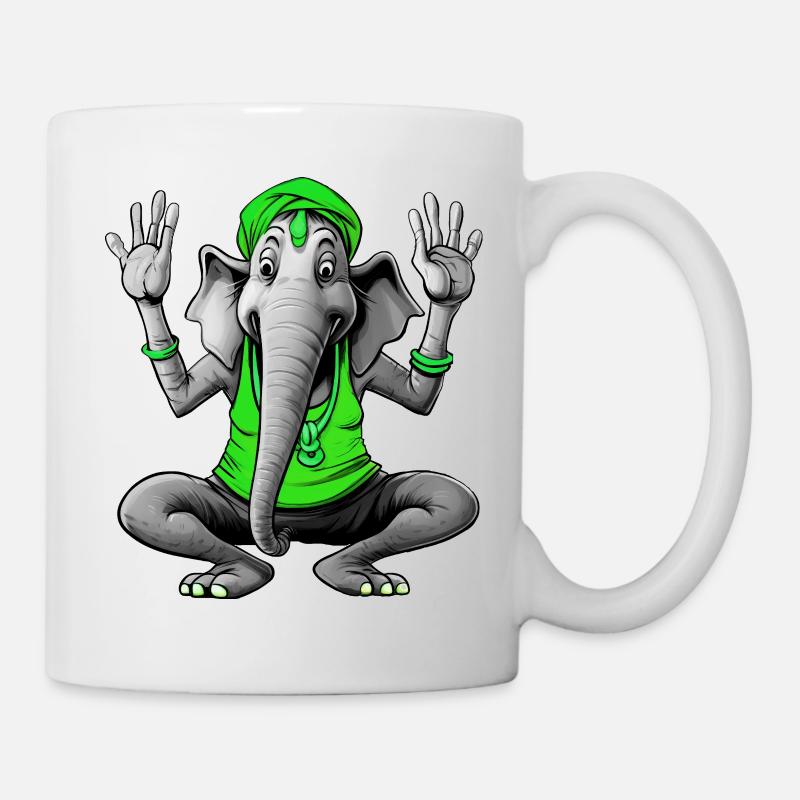 Elefant Yoga - Tasse - Weiß