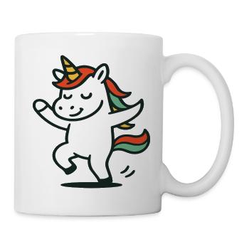 Cute Dancing Unicorn with Colorful Mane Mascot - Mug - white - Right