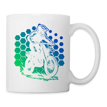 Klare Motocross Botschaft - Tasse - Weiß - Rechts