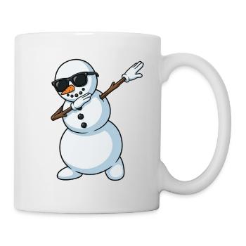 Dab Snowman Cartoon - Mug - white - Right