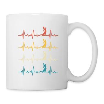Basketball-Retro-Herzschlag-Basketballspieler - Tasse - Weiß - Rechts
