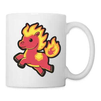 Kawaii Feuer Pferd Flammen Pony - Tasse - Weiß - Rechts