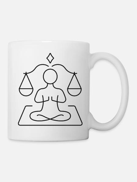 Équilibre du yoga dans le style zen - Mug blanc - blanc