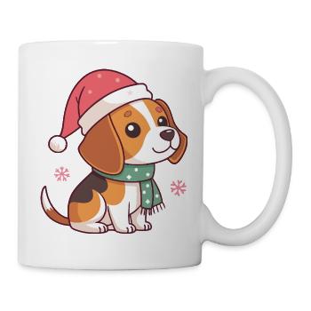 Festliche Beagle-warme Weihnachtsmütze - Tasse - Weiß - Rechts