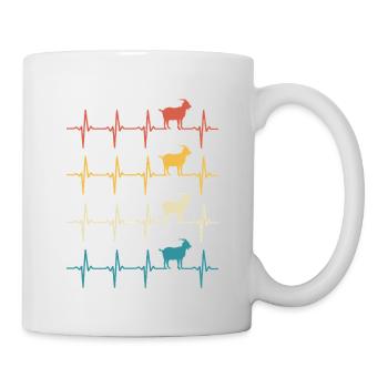 chèvre battement de coeur rétro chèvres - Mug blanc - blanc - Droite