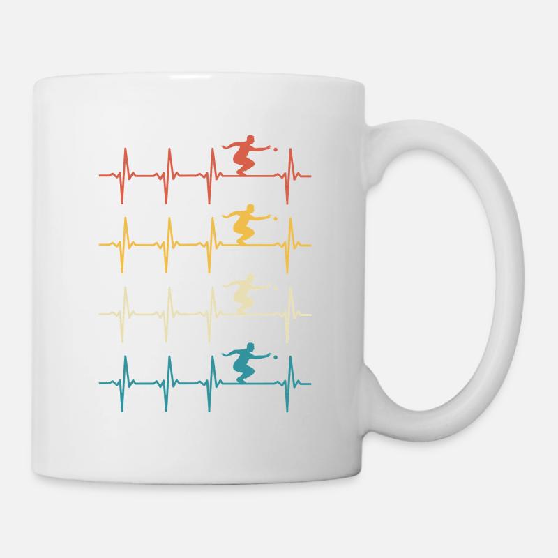 Pétanque Herzschläge Geschenk-Bowler - Tasse - Weiß