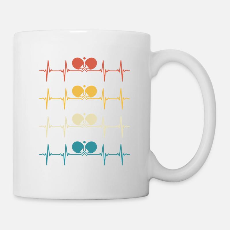  Ping-pong heartbeat table tennis ping pong - Mug blanc - blanc