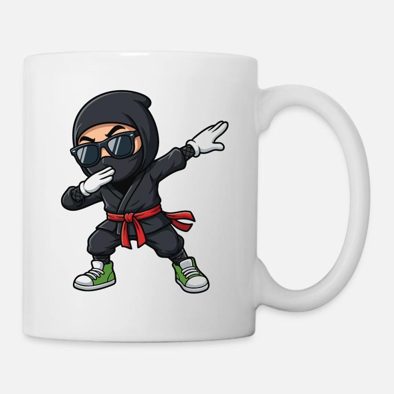 Lustiger Dabbing Ninja Cartoon - Tasse - Weiß